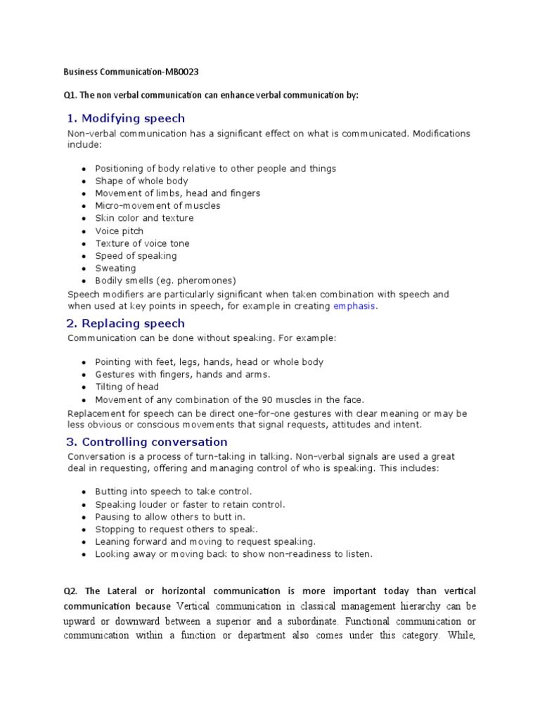 Enhancing Business Communication Skills | PDF | Hierarchy | Nonverbal ...