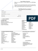 Custom Mailing List Data Sheet for LED Industry Directory