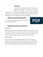 Definition of Strategic Management