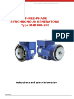 Three-Phase Synchronous Generators Type MJB160-200: Instructions and Safety Information