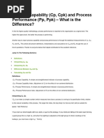 Process Capability (CP, CPK) and Process Performance (PP, PPK) - What Is The Difference?