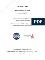 Title of The Project: Department of Computer Science COMSATS Institute of Information Technology, Lahore