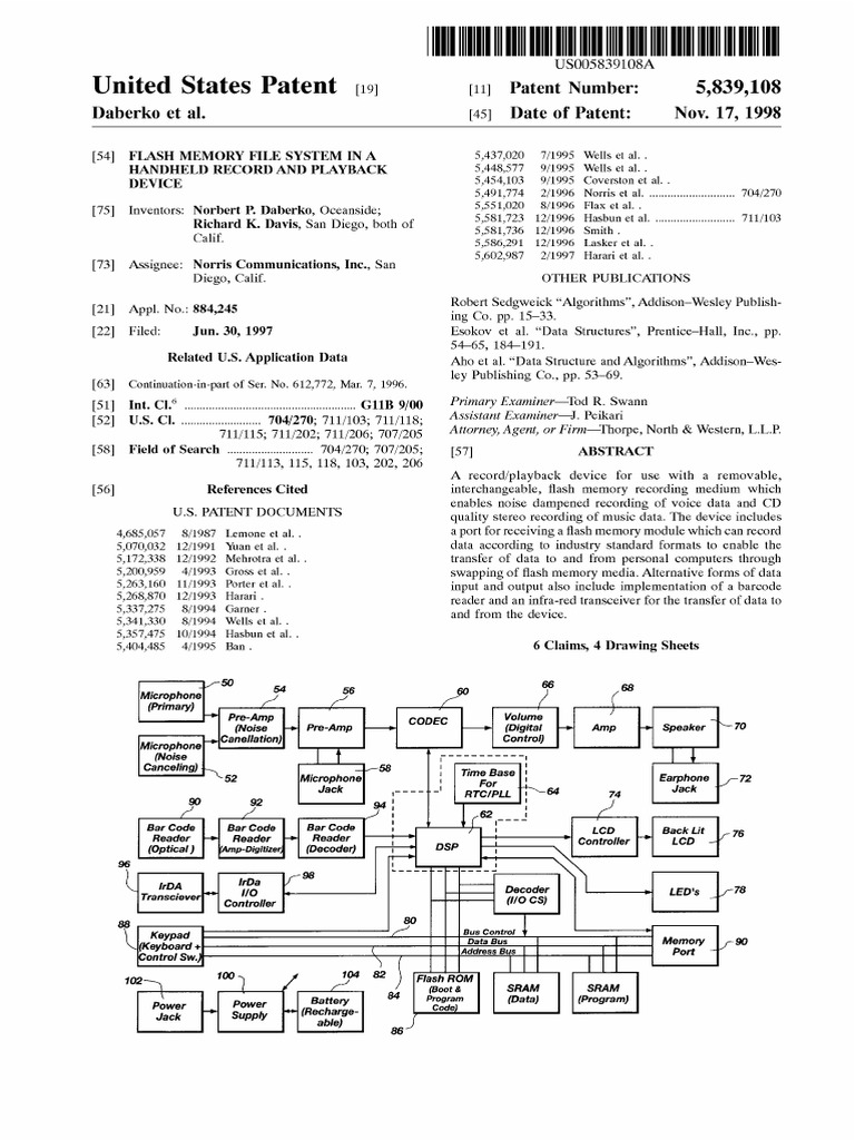 Flash memory file system for handheld audio player PDF Codec