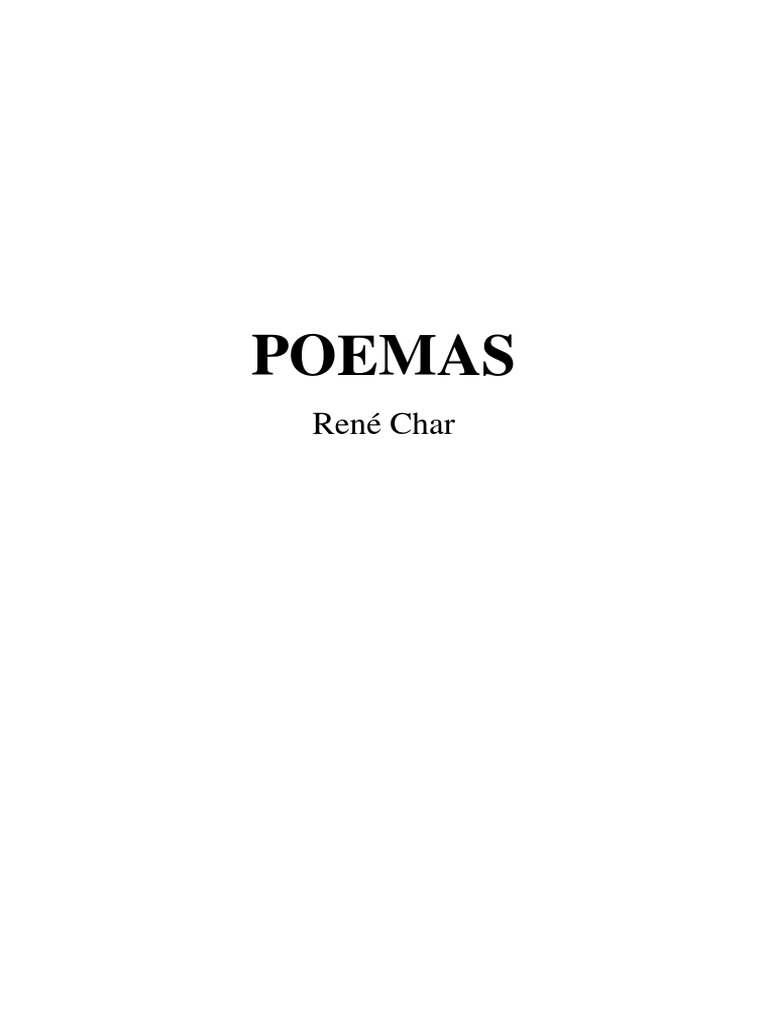 Poemas de René Char PDF | PDF