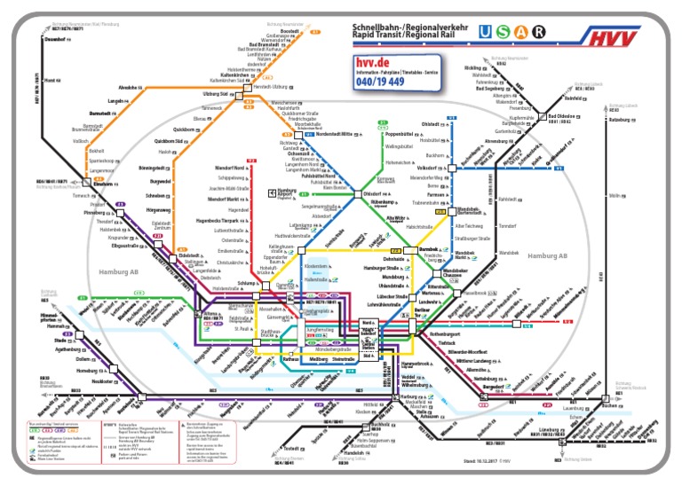 HVV Linienplan Schnellbahnplan Usar | PDF