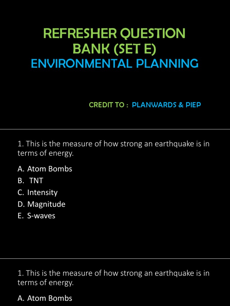 Enp Refresher Set e | PDF | Tide | Initiative