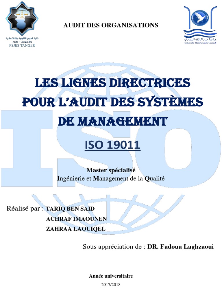 Lignes directrices ISO 19011 pour audits | PDF | Audit | Management de ...