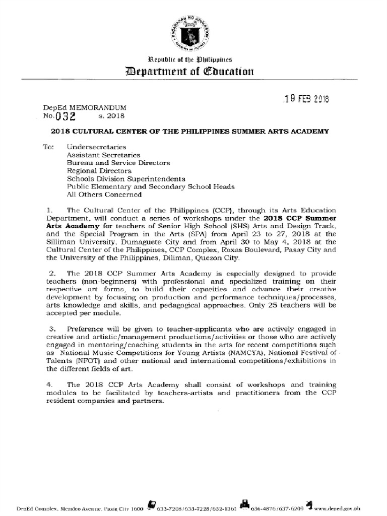 Deped memorandum no 032 s 2018