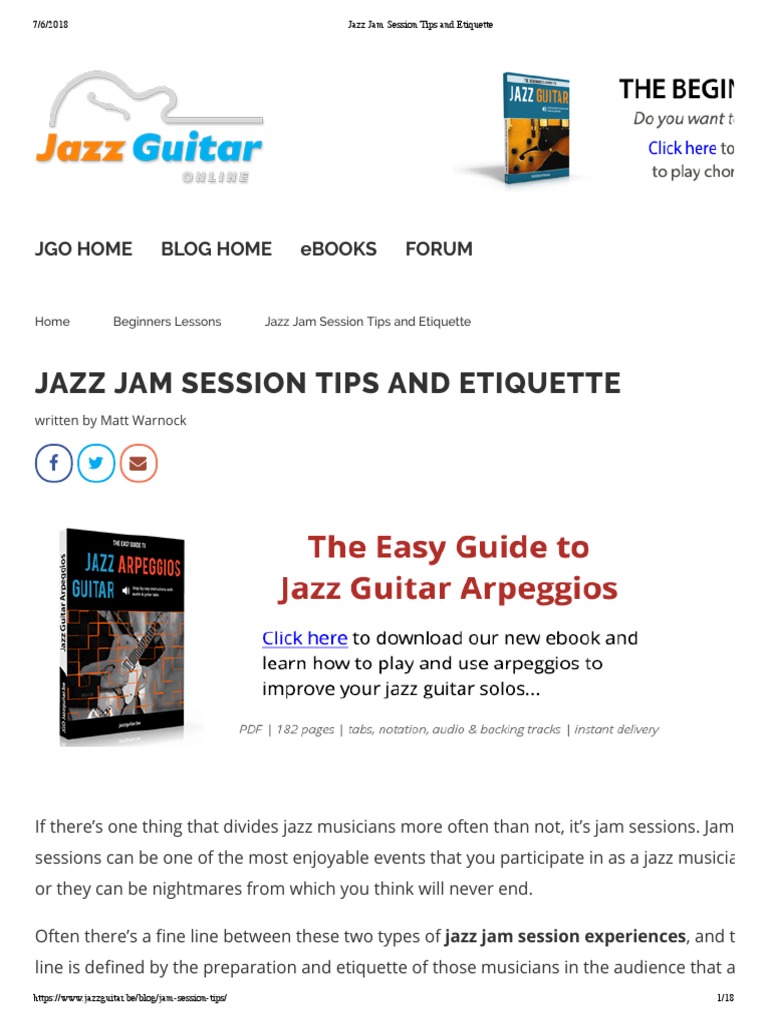 Jazz Jam Session Tips and Etiquette | PDF | Jazz | Musical Forms