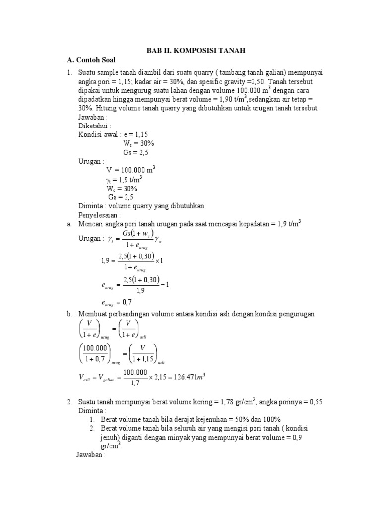Contoh Soal Latihan Mektan