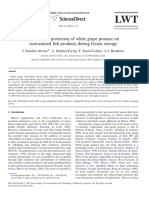 Antioxidant protection of white grape pomace on restructured fish products during frozen storage