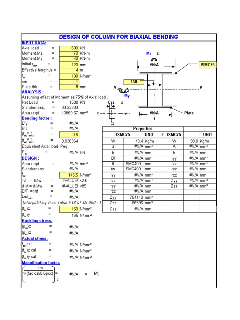 Design of Column Using Channel (Back To Back) | PDF
