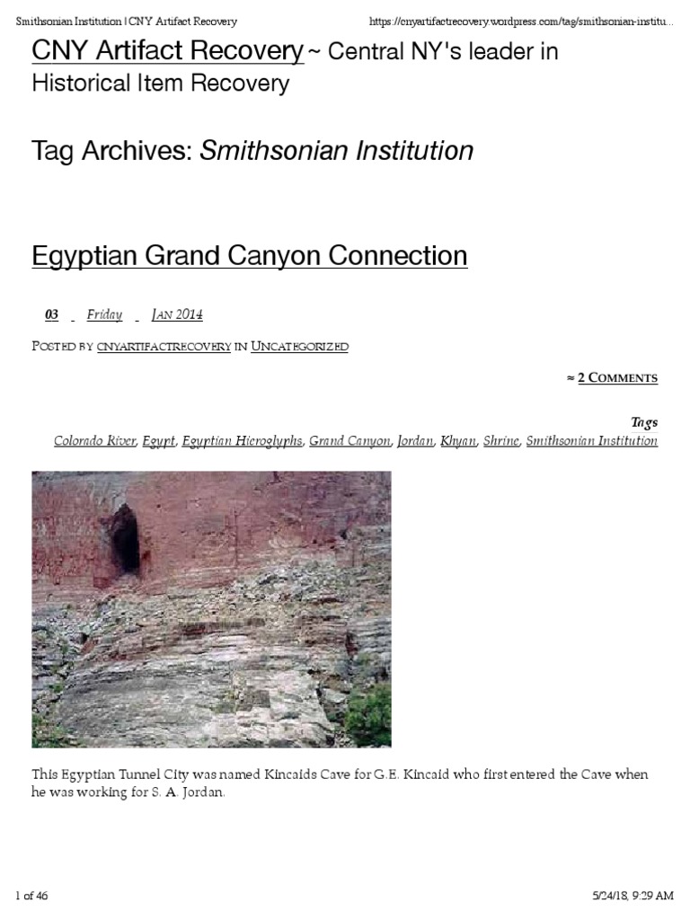 Smithsonian Institution CNY Artifact Recovery PDF Ancient Egypt