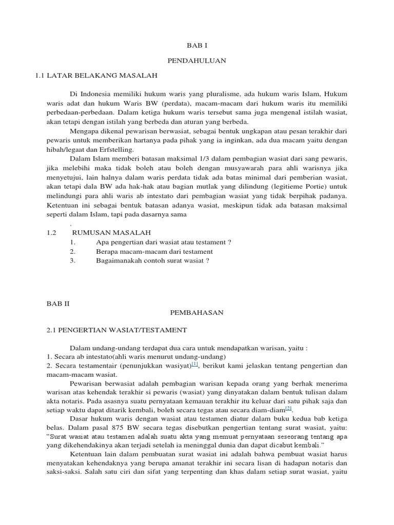 Waris Testamentair