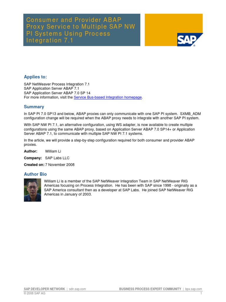 Consumer and Provider ABAP - Proxy Com Pi | PDF | Proxy Server | Ibm ...