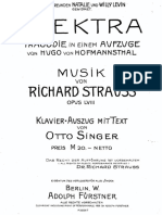 Richard Strauss Elektra Canto y Piano