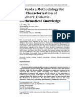 Towards A Methodology For The Characterization of Teachers Didactic-Mathematical Knowledge