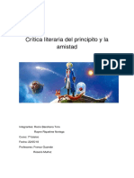 Critica Literaria Del Principito y La Amistad