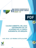 Calidad Ambiental Del Agua Subterranea de Los Acuiferos de La Cuenca Suroriental de Arequipa Dra. Luz Castillo 15.11.17