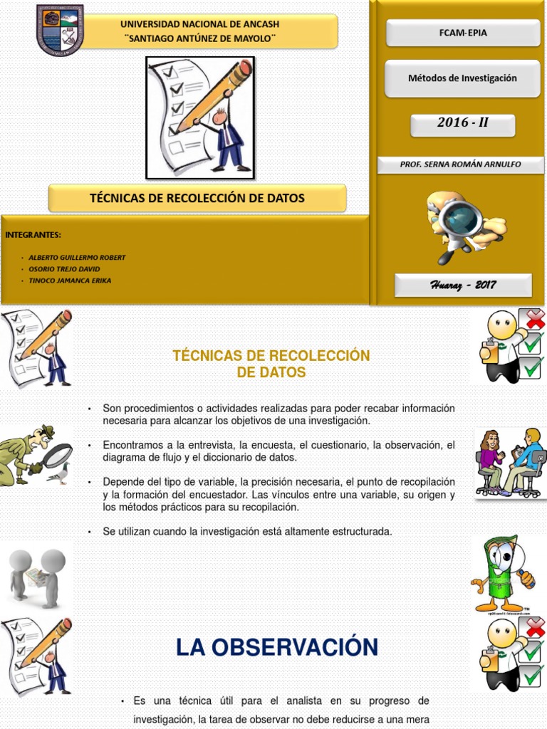 Tecnicas de Recopilación de Datos Cuestionario Información