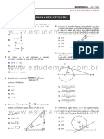 Prova de Matemática com 12 questões