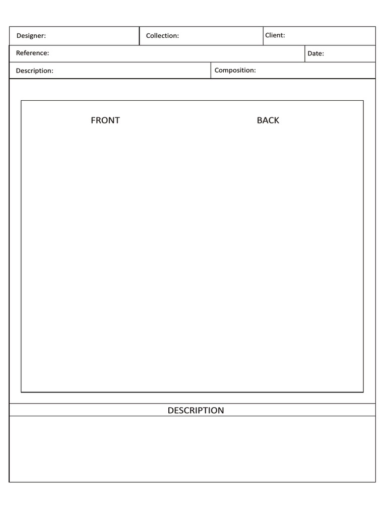 Fashion Spec Sheet Template | PDF