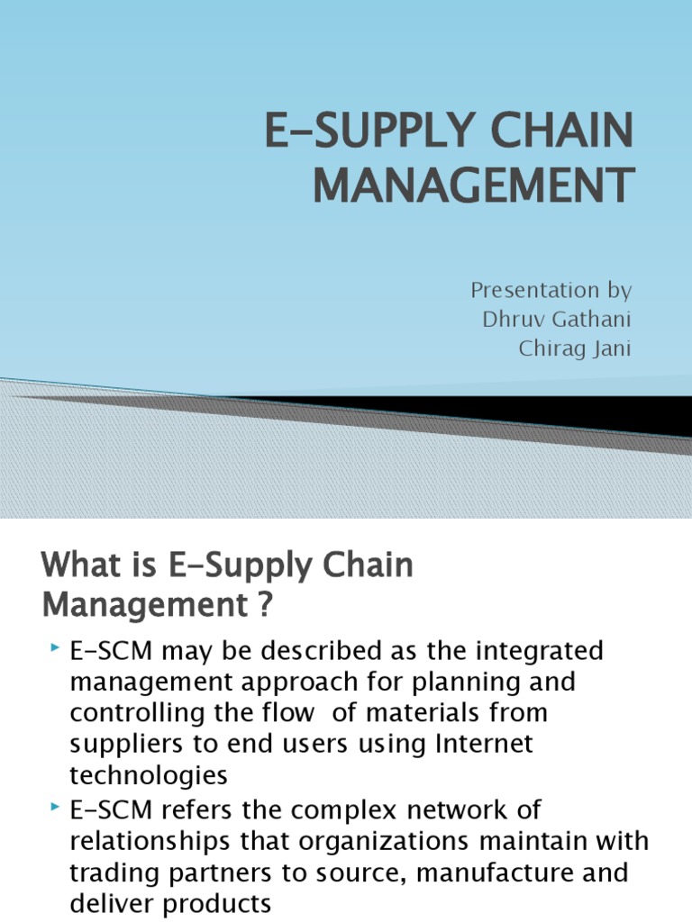 E-Supply Chain Management Overview | PDF | Supply Chain | Internet