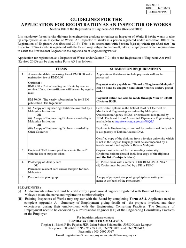 Inspector Of Works Guidelines Pdf Identity Document Permanent Residence United States