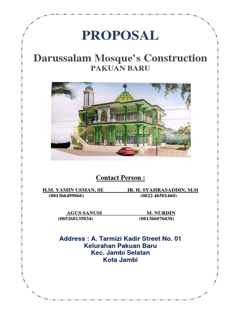 Proposal Pembangunan Masjid Darusalam 1 English Mosque Allah