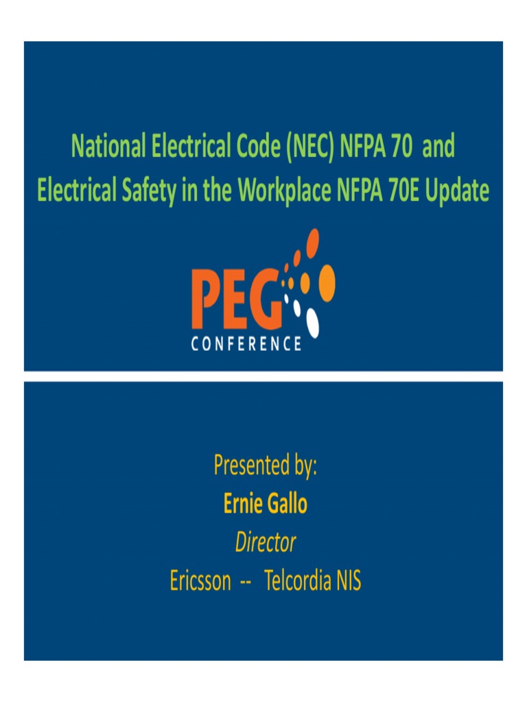 National Electrical Code (NEC) NFPA 70 and Electrical Safety in The