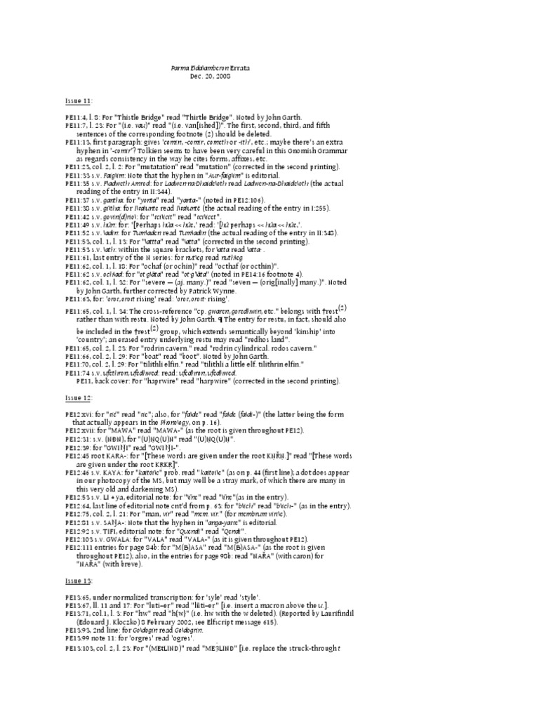 Mutation Chartsindarin Lessons