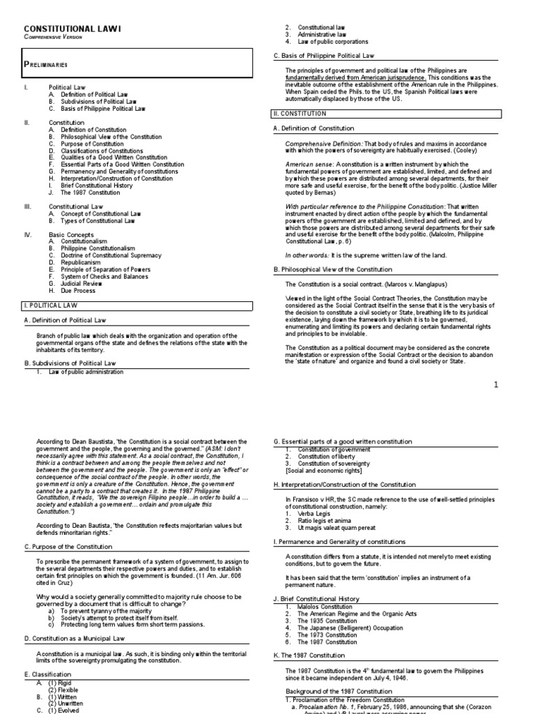 Philippine Constitutional Law Overview | PDF | Territorial Waters ...