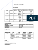 Production Process Plan FRONT COVER New