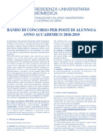 Residenza Universitaria Biomedica del Collegio S. Caterina da Siena -Università di Pavia BANDO 2018-2019