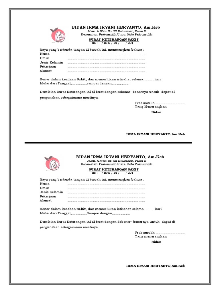Surat Keterangan Sakit