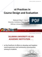 Siliman Best Practices in Course Design and Evaluation