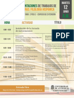 Programación de La Jornada de Sustentación de Trabajos de Grado, Del Pregrado en Letras: Filología Hispánica
