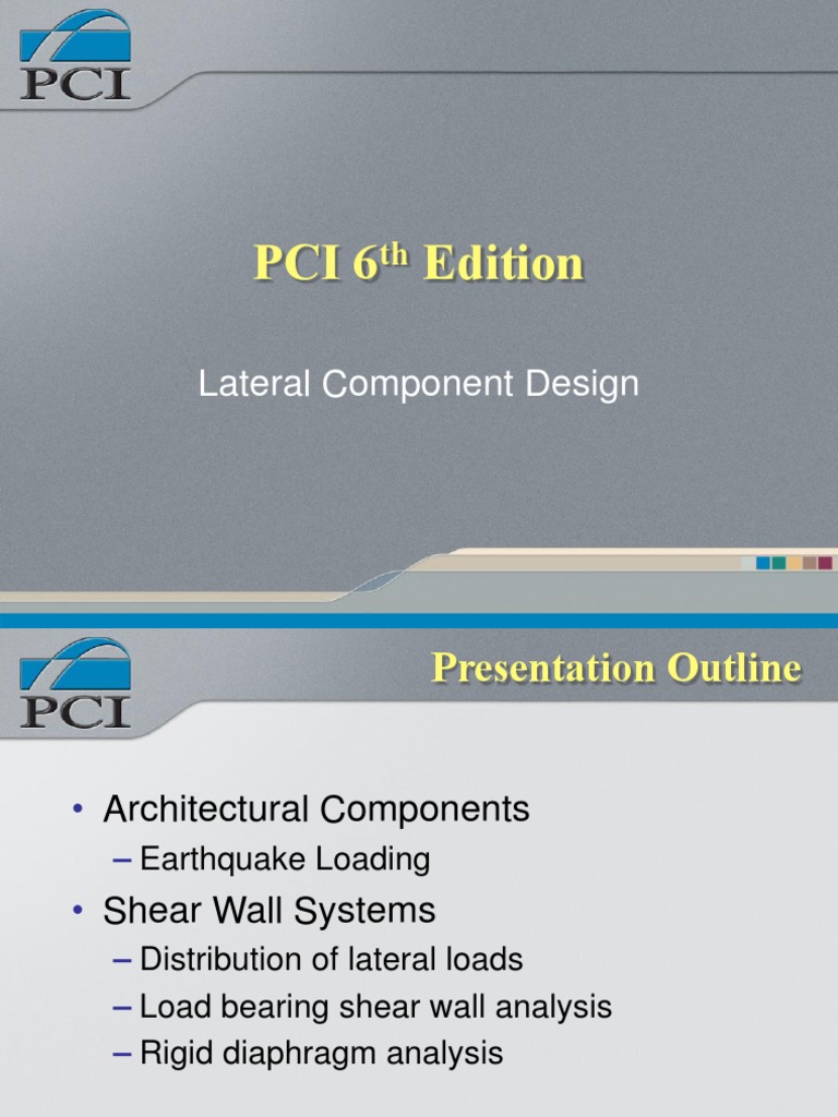 Lateral Component Design for Seismic Loads | PDF | Force | Engineering