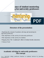 The Importance of Student Mentoring and Advising For University Professors