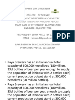 Raya Brewery Summer Internship Presented