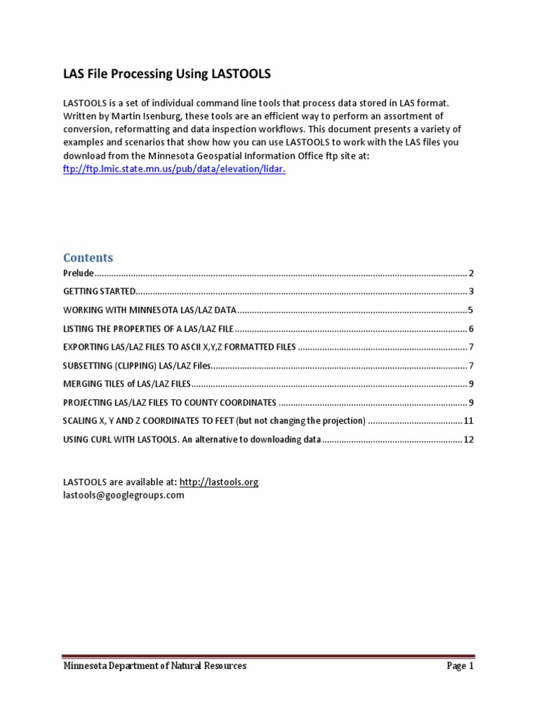 LAS File Processing Using LASTOOLS | PDF | Zip (File Format) | Data ...