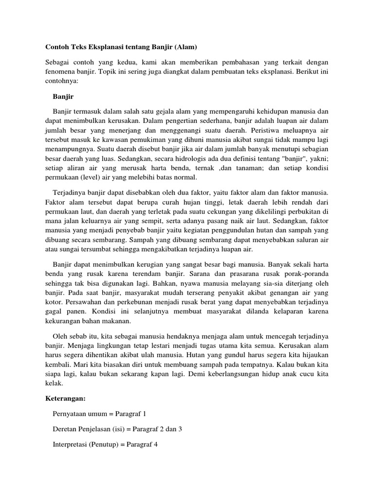 Contoh Teks Eksplanasi Tentang Banjir Pdf