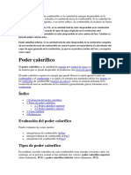 El Poder Calorífico de Un Combustible Es La Cantidad de Energía Desprendida en La Reacción de Combustión