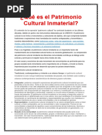 Qué Es El Patrimonio Cultural Inmaterial