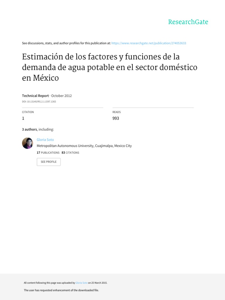 Demanda de Agua Informefinal2012 | PDF | Beneficio (economía) | Consumo ...