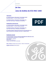 Sistema de Análise de ECG MAC 1600 - Instruções de Uso