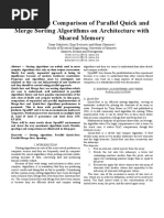 Comparison of Parallel Quick and Merge Sort Algorithms On Architecture With Shared Memory