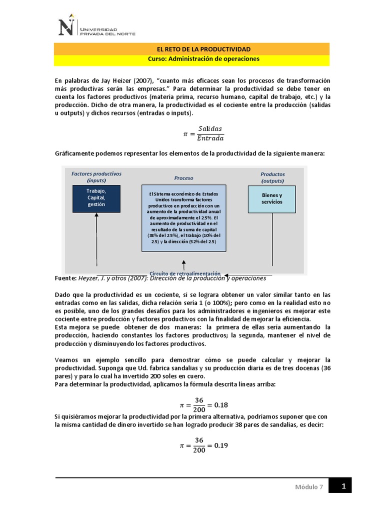 Mejora de la Productividad en Empresas | PDF | Factores de producción ...