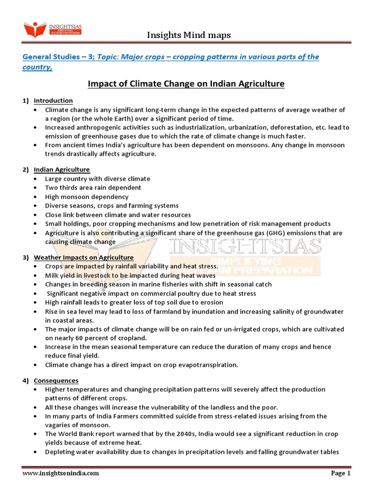 Climate Impact on Indian Agriculture | PDF | Climate Change | Agriculture