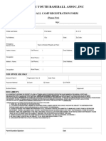 Tamiami Youth Camp Registration Form